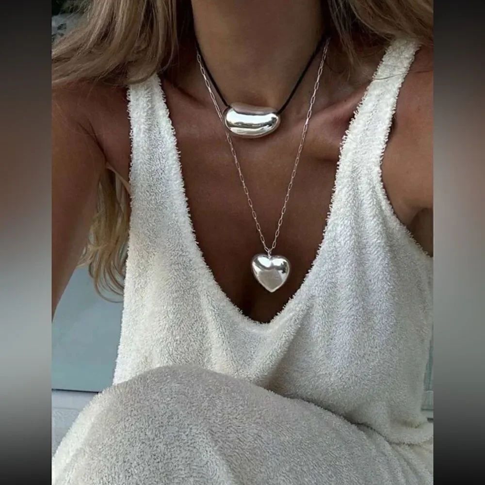 Boho heart necklace N438